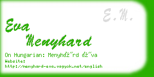 eva menyhard business card